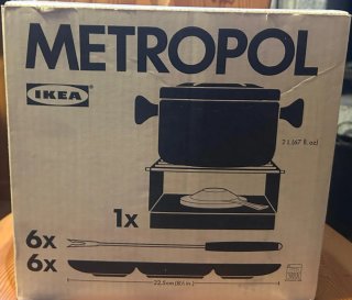 Set fonduta nero in ceramica e metallo