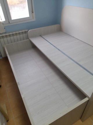 Cama nido 90 cm, con cajones de almacenamiento