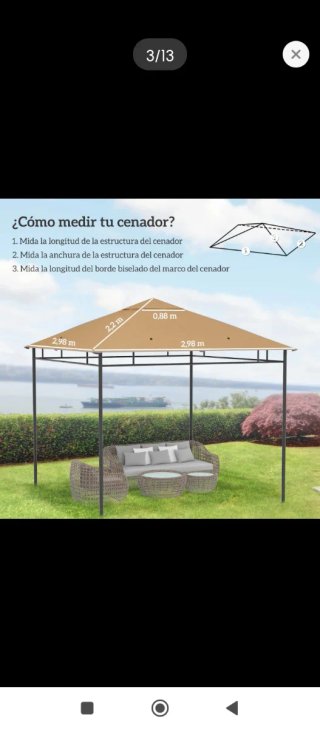 Lona de repuesto para pérgola