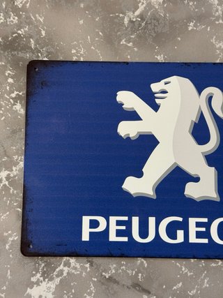 Placa chapa metálica logo Peugeot