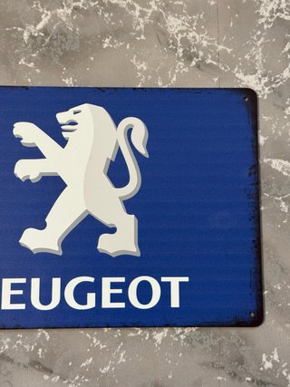 Placa chapa metálica logo Peugeot