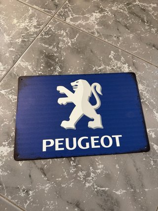 Placa chapa metálica logo Peugeot