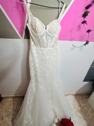Vestido de Novia Sirena Encaje Nuevo