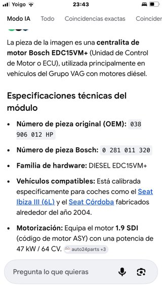 Centralita Motor Bosch VW 038 906 012 HP