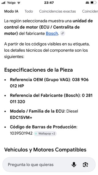 Centralita Motor Bosch VW 038 906 012 HP