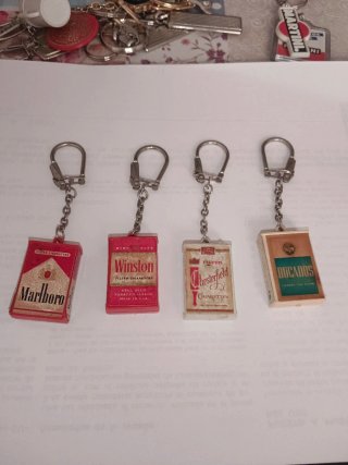 Lote 4 Llaveros Vintage Cajetillas Tabaco