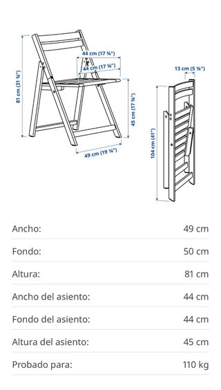Conjunto Mesa y Sillas Terraza ikea nammaro