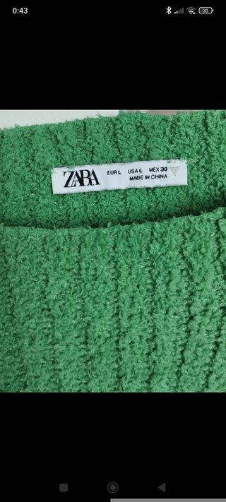 Jersey Zara punto grueso verde menta Talla L
