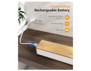 Lámpara LED madera recargable con mando