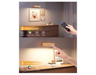 Lámpara LED madera recargable con mando