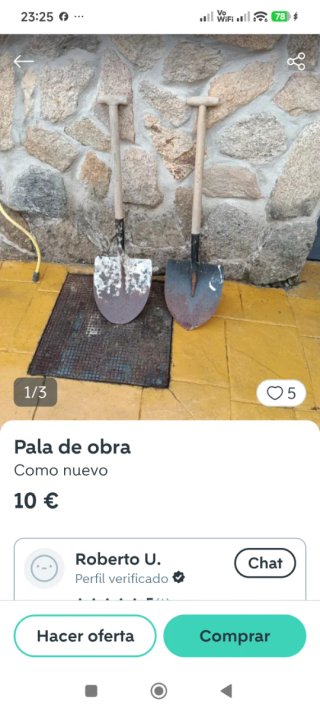 Pala de obra redonda