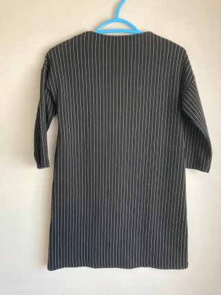 Vestido Mango Negro Rayas Finas