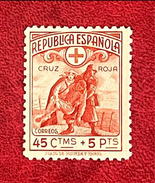 Bonito sello Cruz Roja Guerra Civil 1938