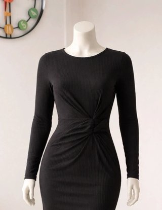 Vestido negro manga larga XL