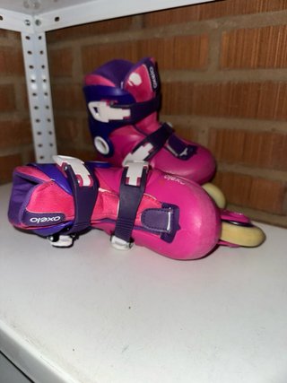 Patines Oxelo rosas y morados talla ajustable