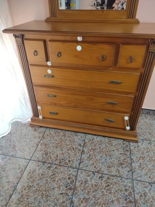 Dormitorio pino miel sin armario