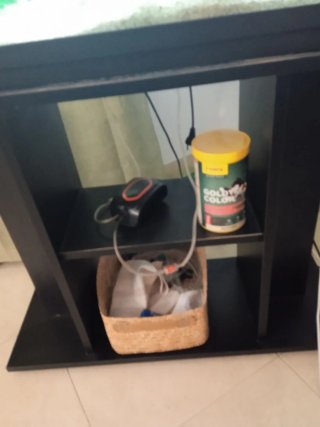 Acuario con mueble, filtro y adornos