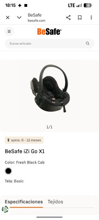 Silla coche grupo 0 BeSafe Izi Go X1
