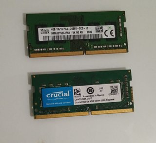 Pack 2 x 4GB RAM SODIMM Crucial + SK Hynix