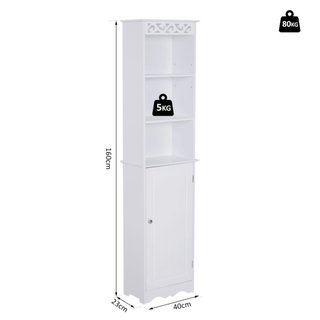 Mobiletto del Bagno a Torre 3 Ripiani Regolabili s