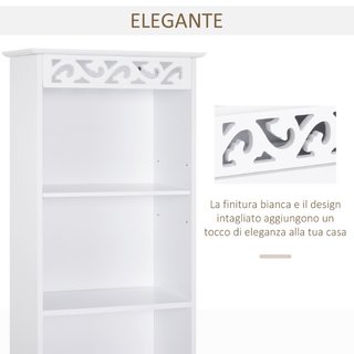 Mobiletto del Bagno a Torre 3 Ripiani Regolabili s