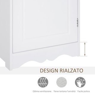Mobiletto del Bagno a Torre 3 Ripiani Regolabili s