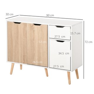 Mobile Multiuso in Legno con Cassetto e Armadietti