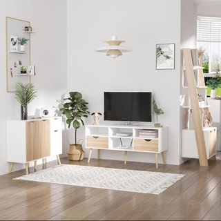 Mobile Multiuso in Legno con Cassetto e Armadietti