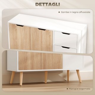 Mobile Multiuso in Legno con Cassetto e Armadietti