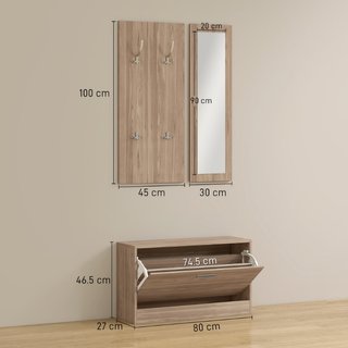Set Mobili da Ingresso con Panca Scarpiera, Append