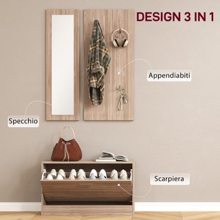 Set Mobili da Ingresso con Panca Scarpiera, Append
