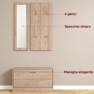 Set Mobili da Ingresso con Panca Scarpiera, Append