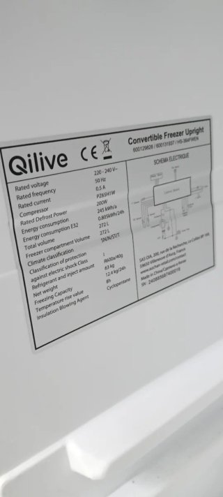 Congelador vertical  QILIVE plateado NO FROST
