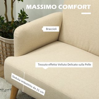 Divano 2 Posti Moderno Effetto Velluto con Imbotti