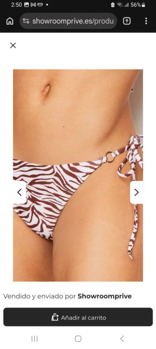 Bikini estampado cebra marrón y blanco Etam