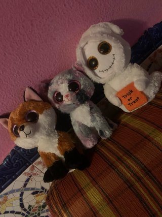 3 Peluches (Zorro, Gato, Fantasma)