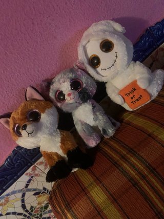 3 Peluches (Zorro, Gato, Fantasma)