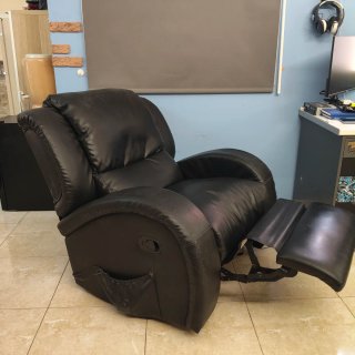 Sillón Polipiel Negro Reclinable Masaje