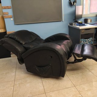Sillón Polipiel Negro Reclinable Masaje