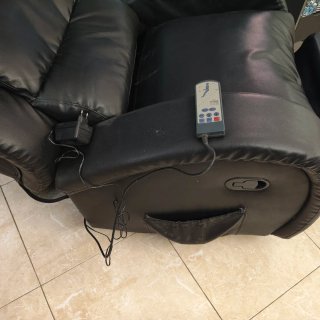 Sillón Polipiel Negro Reclinable Masaje