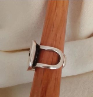 Anillo Diseño Hebilla Cinturón Plata