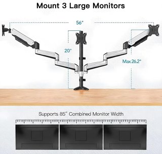 Soporte Triple Monitor 13-32 con muelle de Gas