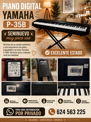 Piano Digital Yamaha P-35B Seminuevo