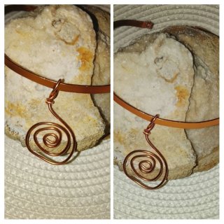 Gargantilla de cobre suave  decoración de espiral