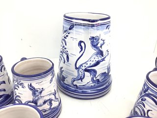 otras colecciones talavera jarra y tazas azul