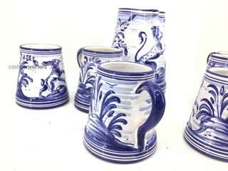 otras colecciones talavera jarra y tazas azul