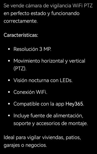 Cámara Vigilancia Wifi Hogar/Comercio
