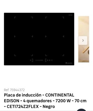 Vitrocerámica de inducción 700x520mm.