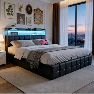 Cama Canapé 140x200 cm Negro