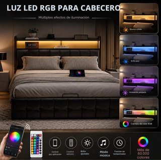 Cama Canapé 140x200 cm Negro